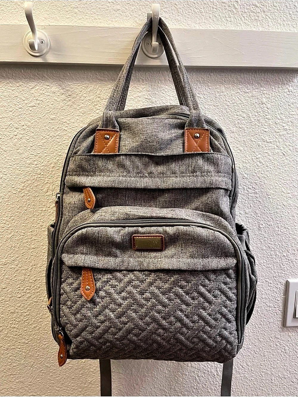 BabbleRoo Diaper Backpack Gray